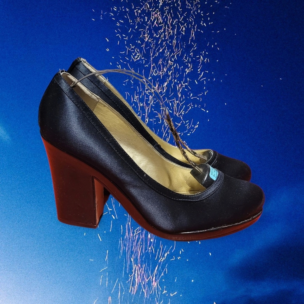 Seychelles Navy Blue Chunky Heels